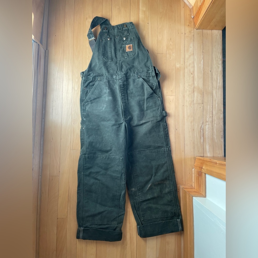 Carhartt overalls olive green